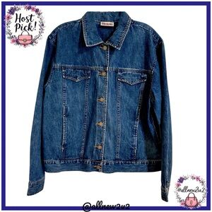 Bill Blass Jean Jacket Blue Stonewash Size Large Host Pick